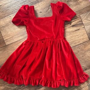 Charming Red Velvet Kids Dance Dress